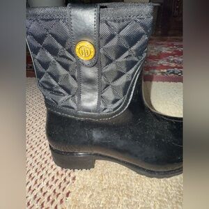 Tommy Hilfiger Black Ankle Boots with Gold Accent